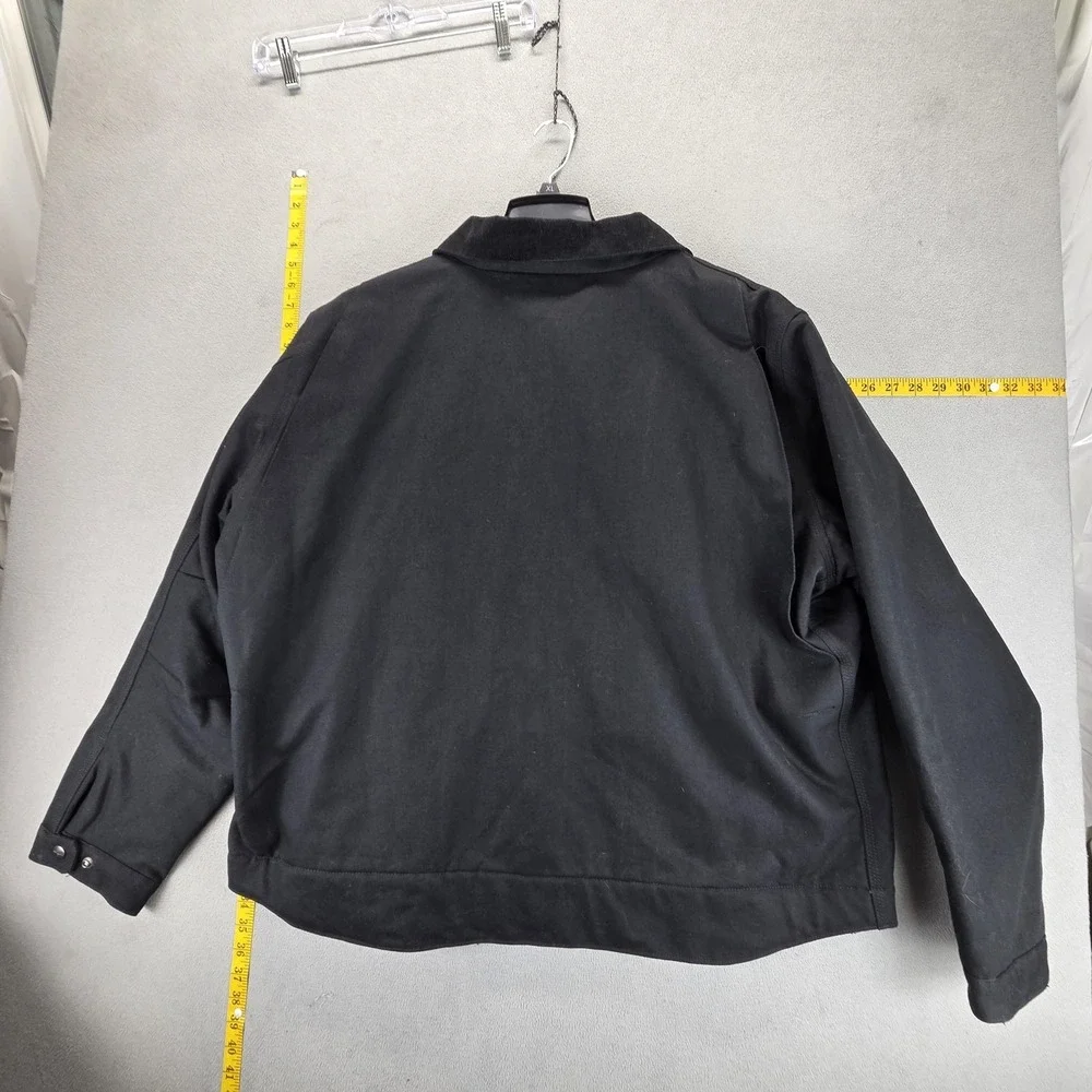 Carhartt Detroit Jacket Mens 2XL Black Canvas Blanket‎ Lined Full Zip New